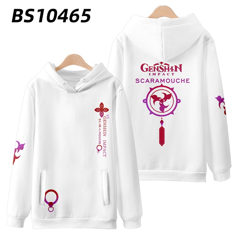 Genshin Áo Khoác hoodie Có Khóa Kéo In Họa Tiết 3d Phong Cách hip hop Thời Trang Đường Phố Cho Nam Và Nữ