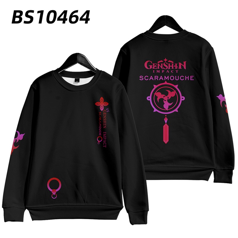 Genshin Áo Khoác hoodie Có Khóa Kéo In Họa Tiết 3d Phong Cách hip hop Thời Trang Đường Phố Cho Nam Và Nữ