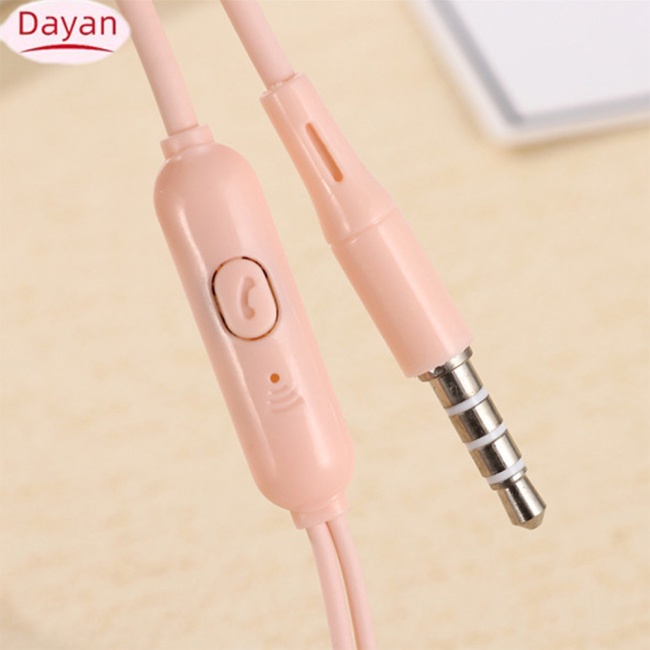 Tai Nghe bass Nhét Tai Có Dây 3.5mm Kèm mic Màu Sắc macaron