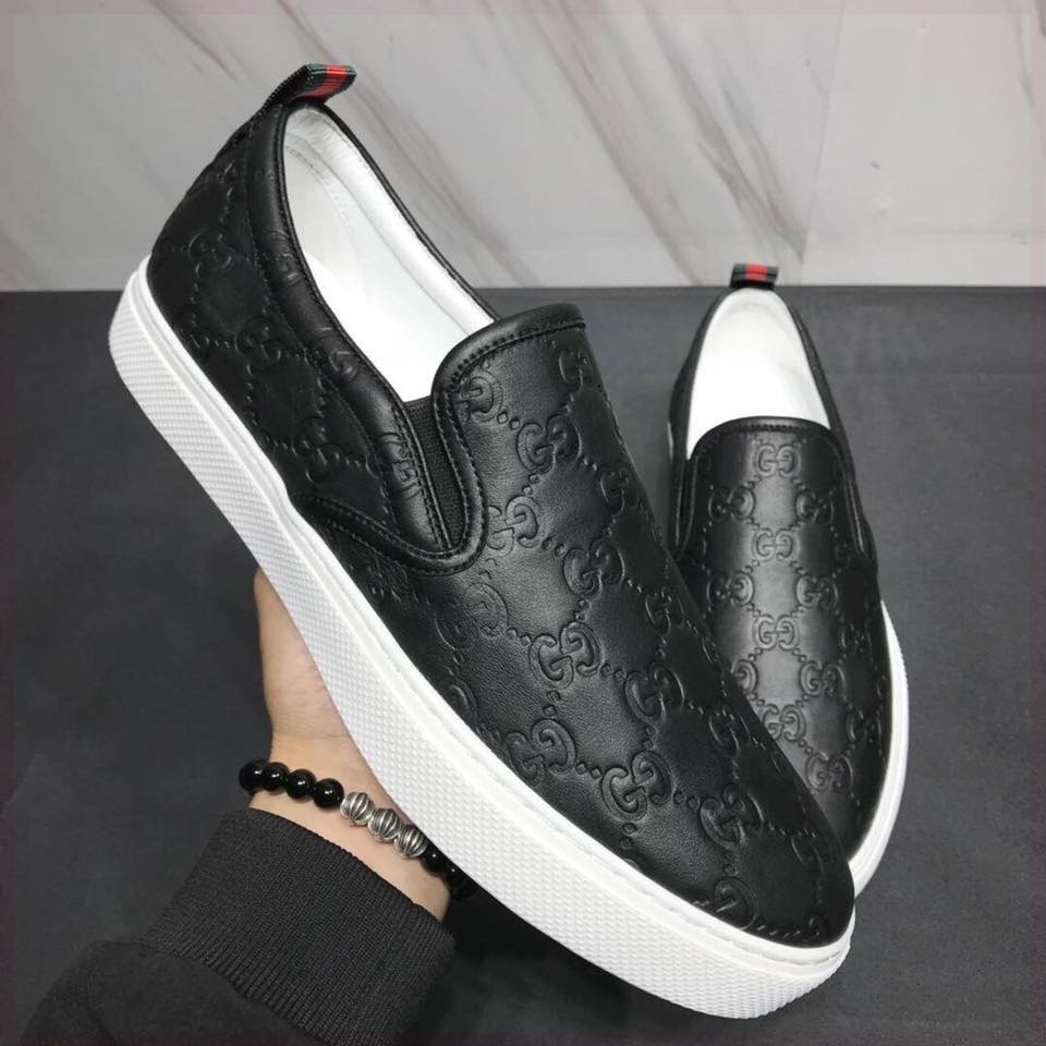 Giày Lười Slip On Nam GC Thời Trang Hàn Quốc Full Box, Giày Lười Nam Giá Rẻ Đế Khâu Da Bóng Siêu Đẹp Y265