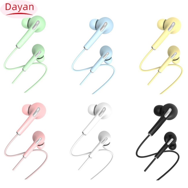 Tai Nghe bass Nhét Tai Có Dây 3.5mm Kèm mic Màu Sắc macaron