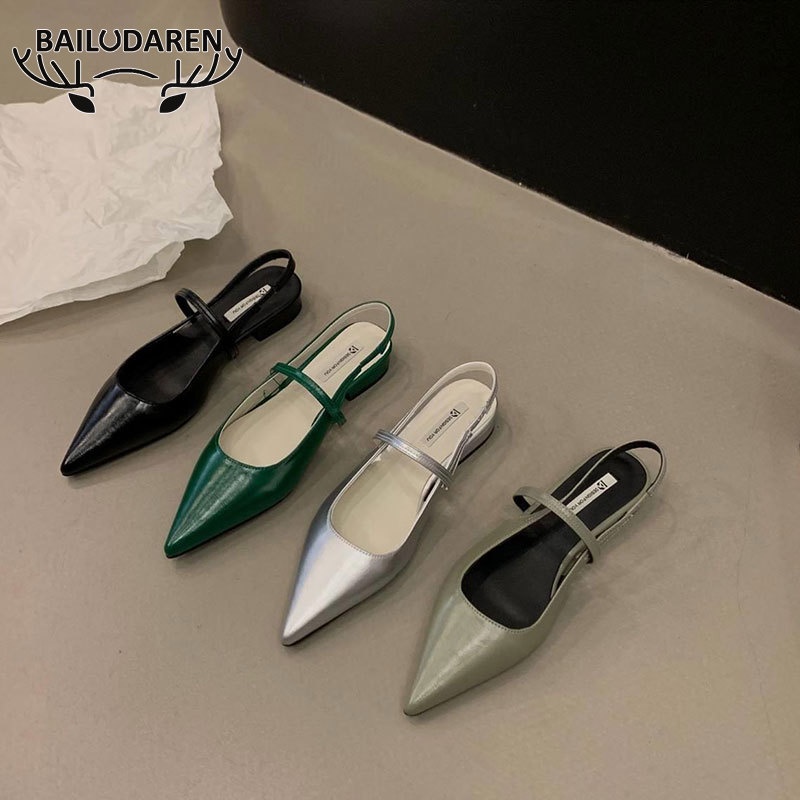 BẠCH LỘC ĐẠI NHÂN✨ Giày Búp Bê Đế Bằng Thời Trang Mùa Hè Phong Cách Pháp