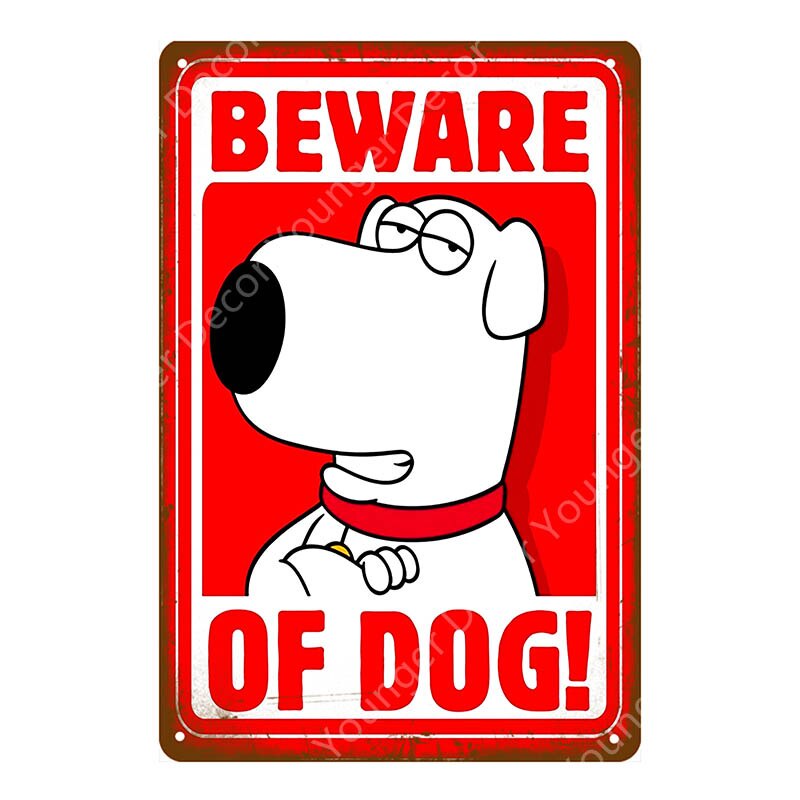 Warning Danger Metal Signs Beware Of The Dog Cat Poster Vintage Wall Plaque Pub Bar House Painting M