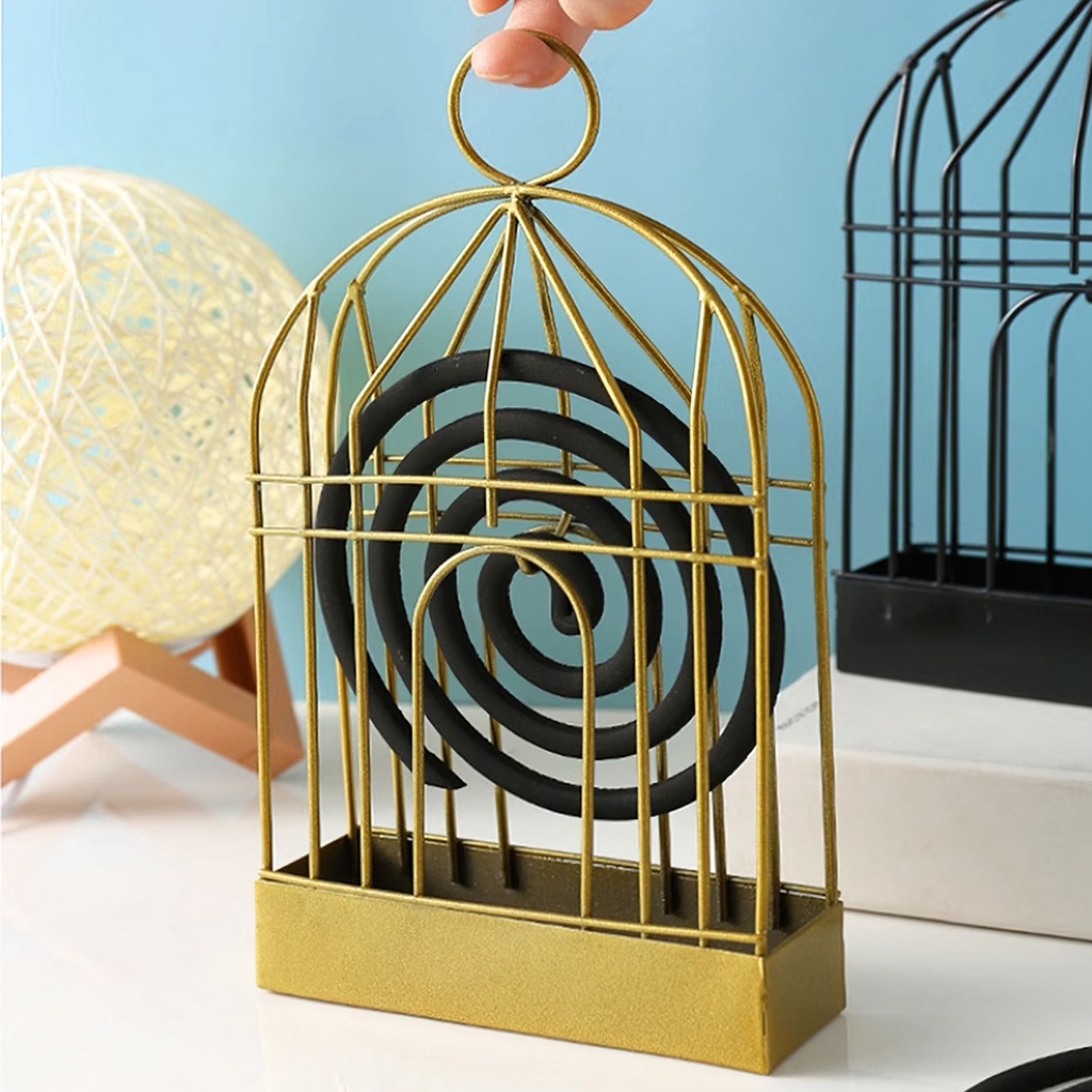 giá treo nhang muỗi, lồng treo nhang muỗi hộp để nhang muỗi hình lồng chim khay để nhang muỗi bằng t