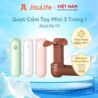 Quạt Cầm Tay Mini 3 Trong 1 JISULIFE F8 2000mAh Tích Hợp Sạc Dự Phòng, Đèn Pin Siêu Sáng Chính Hãng - Bảo Hành 12 Tháng