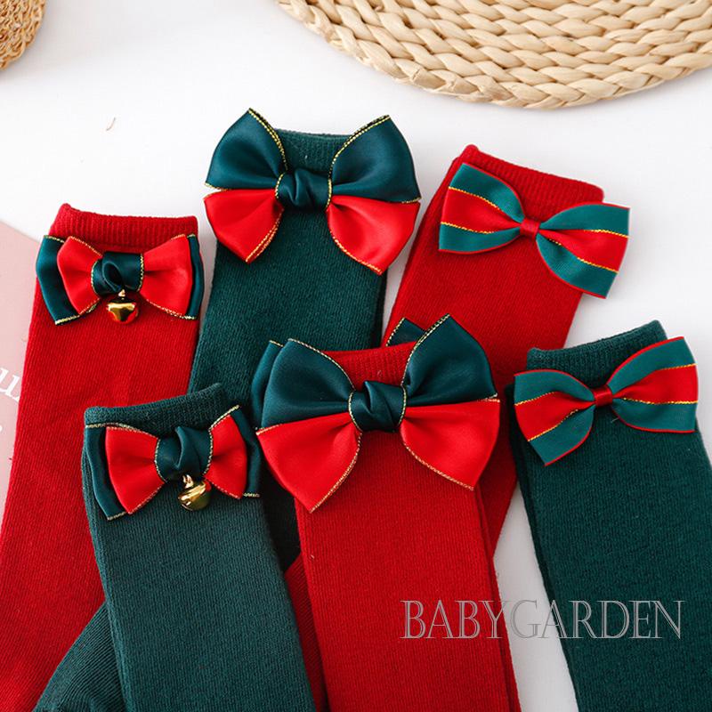 Vớ Dài Thoáng Khí Đính Nơ Cho Bé Gái 0-3 Tuổi