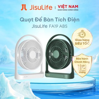Quạt Để Bàn Tích Điện JISULIFE FA19 ABS Xoay 330 Độ - Pin 4000mAh Sử Dụng Lên Đến 15H Chính Hãng - Bảo Hành 12 Tháng