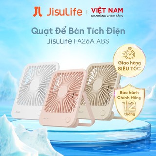 Quạt Để Bàn Tích Điện JISULIFE FA26A ABS Xoay 120 Độ - Pin 2000mAh Sử Dụng Lên Đến 15H Chính Hãng - Bảo Hành 12 Tháng