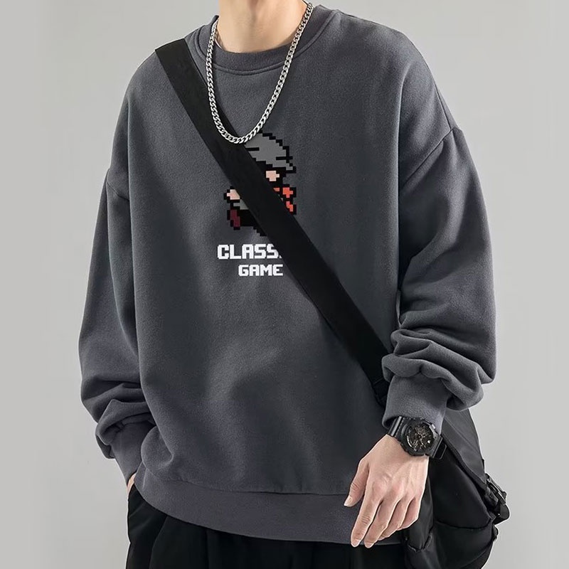 Asrv Áo Sweater Tay Dài Cổ Tròn In Hình Thời Trang Xuân Thu Cao Cấp Phong Cách Nhật Bản Cho Nam