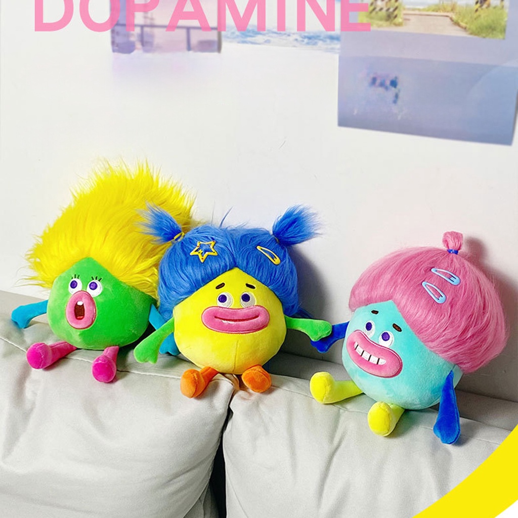 Búp Bê Nhồi Bông dopamine Tóc Siêu Mềm Nhiều Màu Dễ Thương