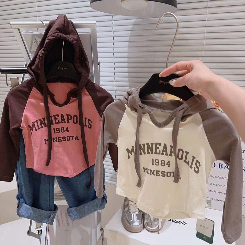 Áo Hoodie Tay Dài In Chữ Thời Trang Dành Cho Bé Gái
