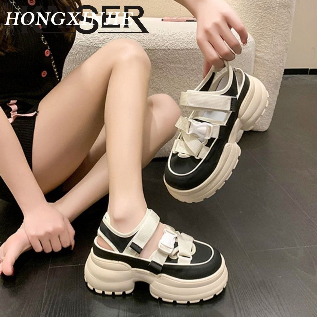 HONGXINJIE dép sandal nữ dép đi biển dép đế cao Thoải Mái Xinh Xắn  B98G1PX 35Z230829