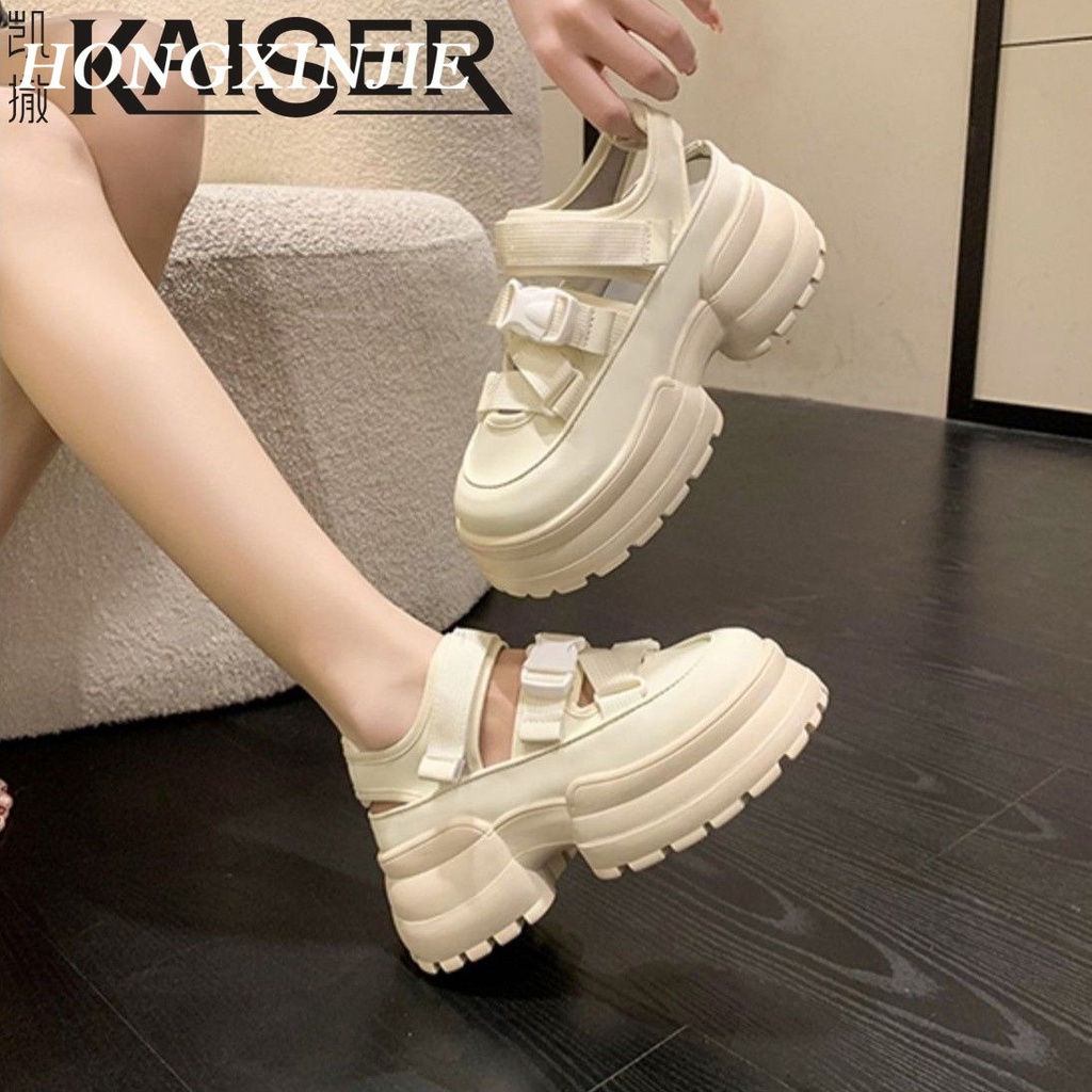 HONGXINJIE dép sandal nữ dép đi biển dép đế cao Thoải Mái Xinh Xắn  B98G1PX 35Z230829