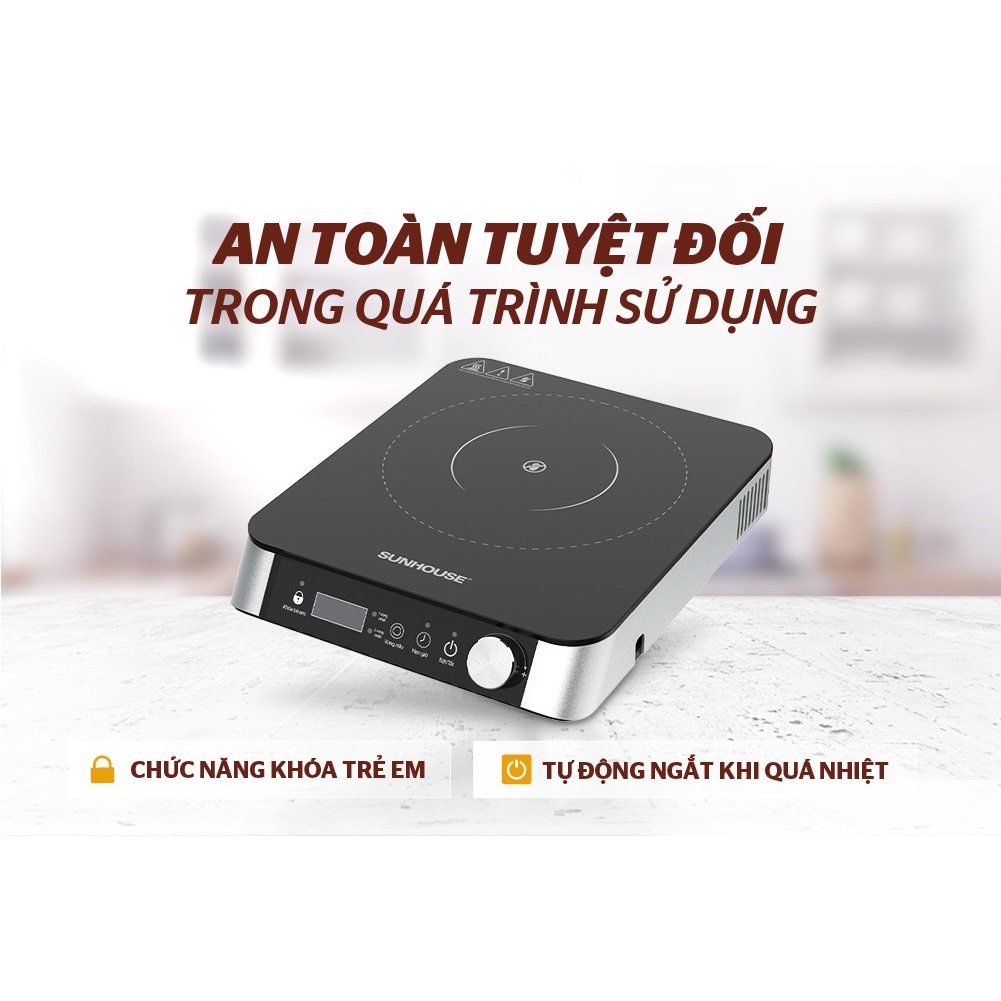 Bếp hồng ngoại 2 vòng nhiệt Sunhouse SHD6024 - Công suất 2200W - Không kén nồi/chảo