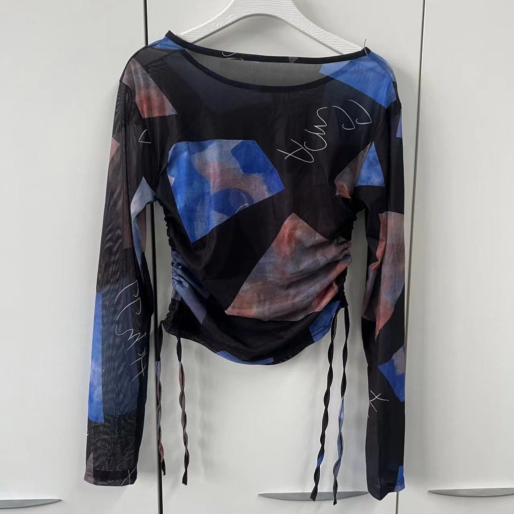 Áo Lưới Mỏng Tay Dài Nhuộm Màu Thời Trang Mùa Hè