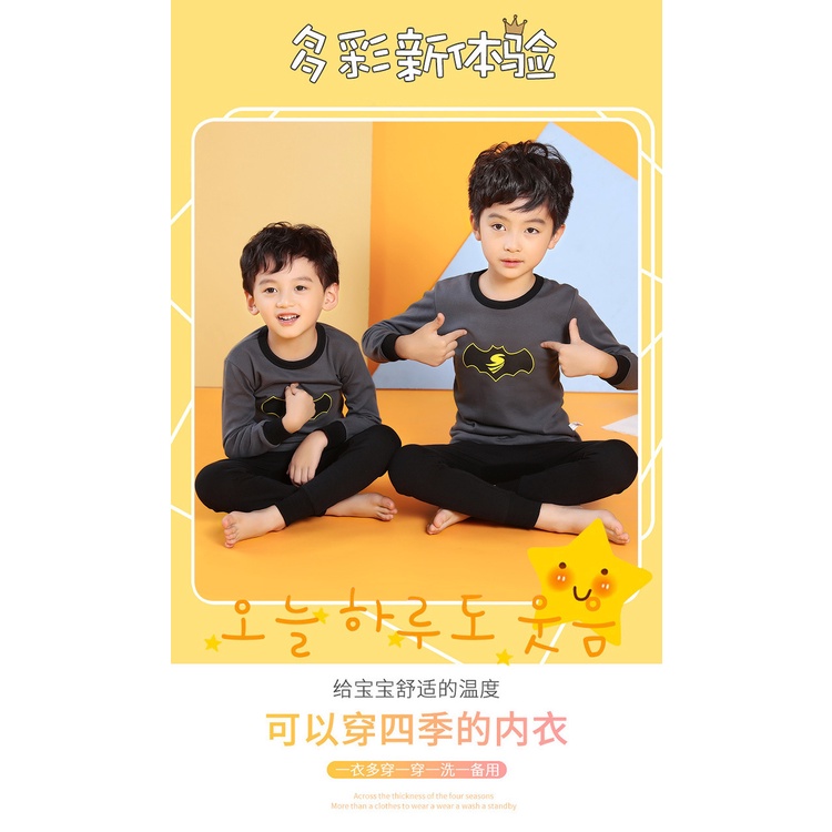 Bộ Đồ Ngủ cotton Mặc Nhà Dáng Dài Giữ Ấm Hình Người Nhện Màu Đỏ Thuần Khiết Thời Trang Thu Đông Cho Bé Trai Và Bé Gái