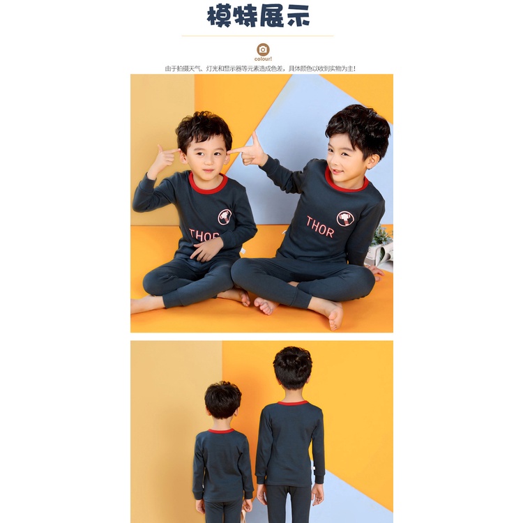 Bộ Đồ Ngủ cotton Mặc Nhà Dáng Dài Giữ Ấm Hình Người Nhện Màu Đỏ Thuần Khiết Thời Trang Thu Đông Cho Bé Trai Và Bé Gái