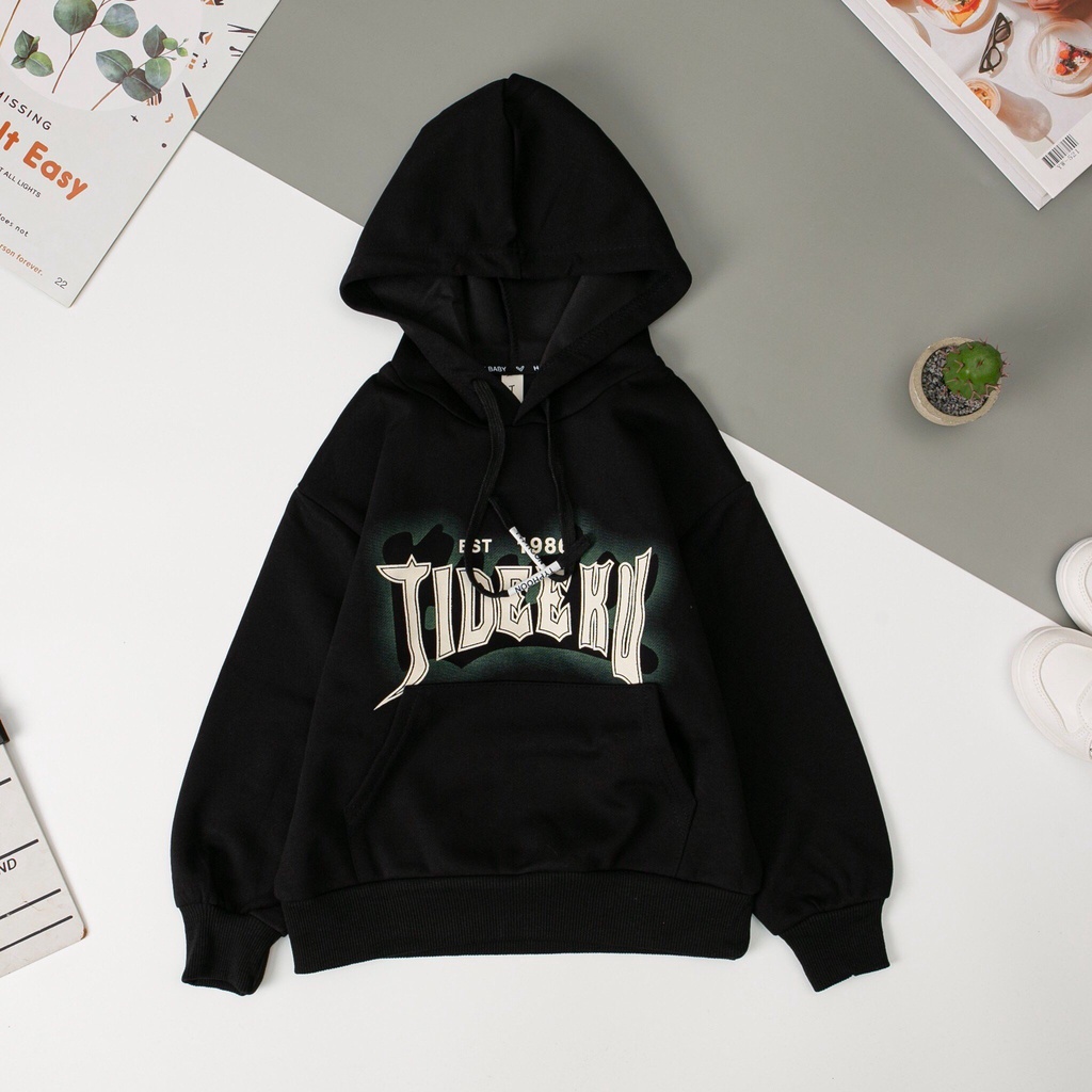 Áo nỉ hoodie ấm LITIBABY có mũ cho bé 17kg - 33kg