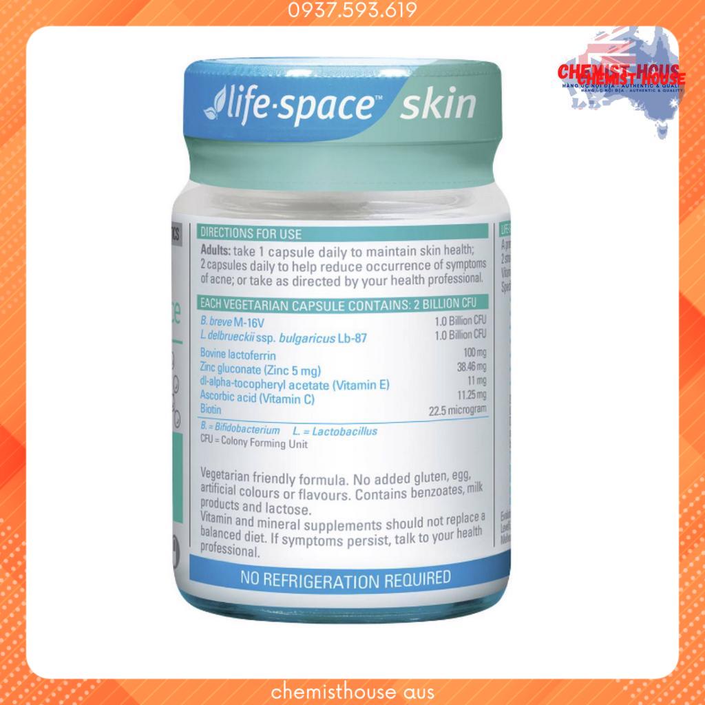 Men Vi Sinh Lợi Khuẩn Ngừa Mụn Tái Tạo Cân Bằng Da - Life Space Probiotics & Skin Rebalance 20 viên