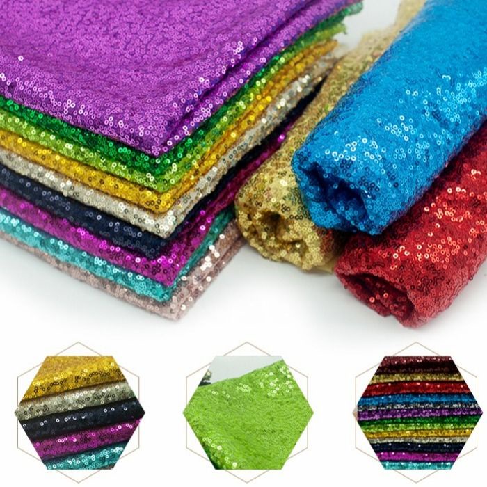 Vải Đính Kim Sa Lấp Lánh 3mm 0.5 yard Dùng May Đầm