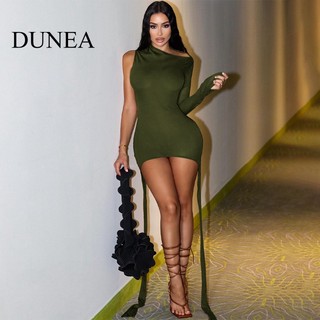 DUNEA Đầm Dài Tay Trễ Vai Gợi Cảm Dành Cho Nữ