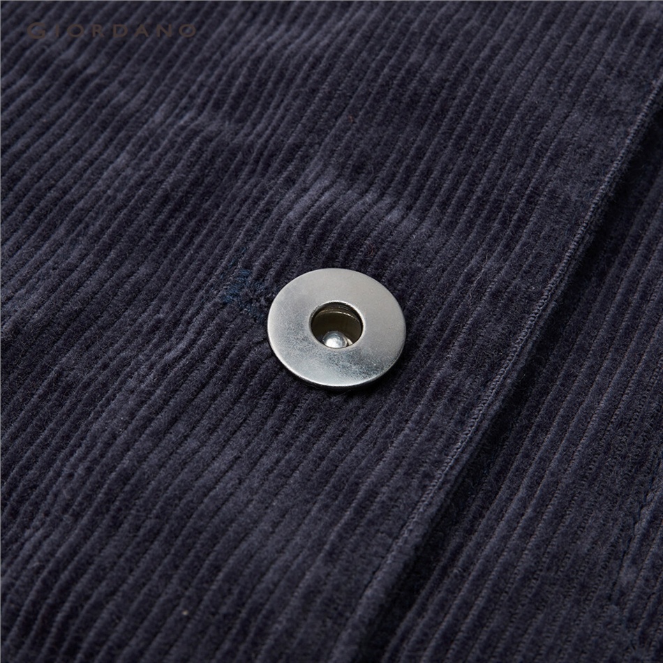 GIORDANO WOMEN Flap pockets turn-down collar corduroy jacket 05373718