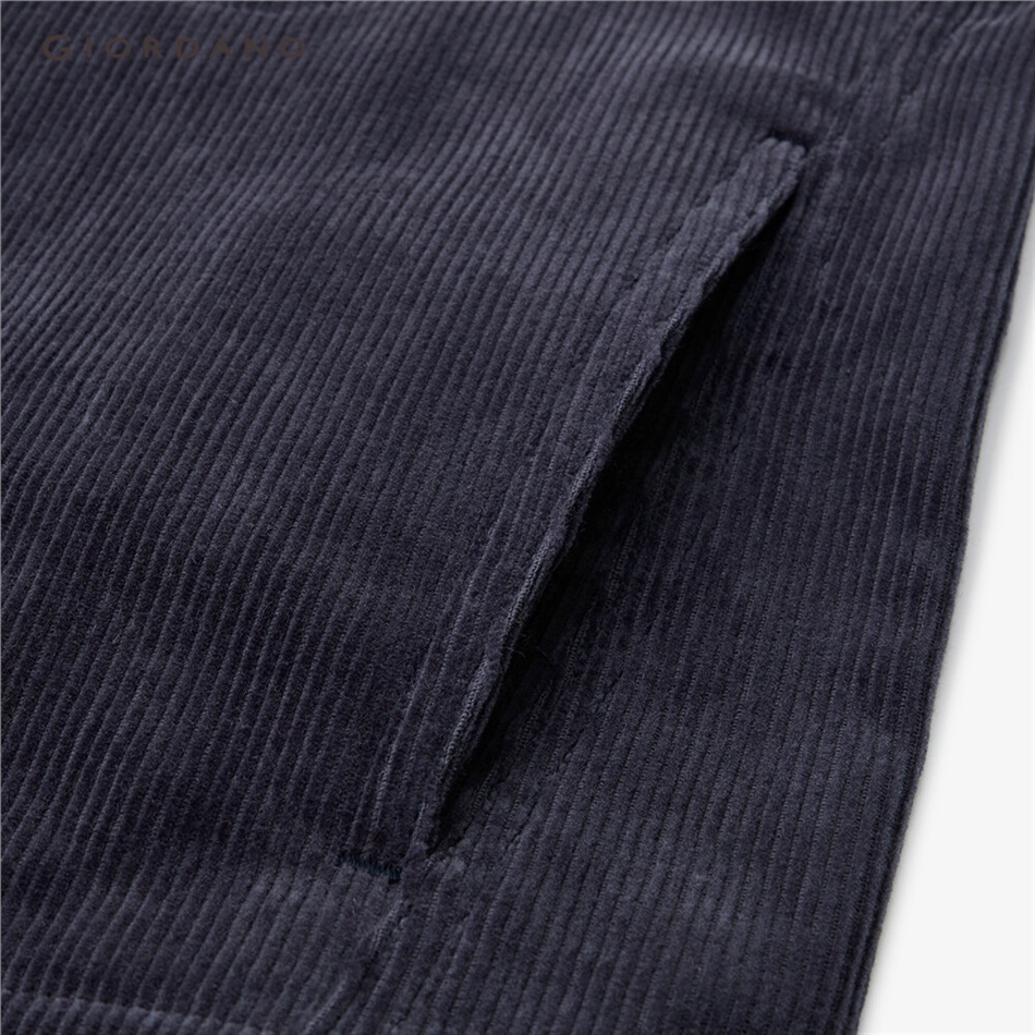 GIORDANO WOMEN Flap pockets turn-down collar corduroy jacket 05373718