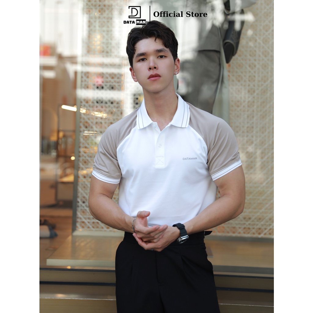 Áo Polo Nam DATAMAN cổ bẻ, ngắn tay, nách raglan phối màu, nam tính, trẻ trung - PLV2302
