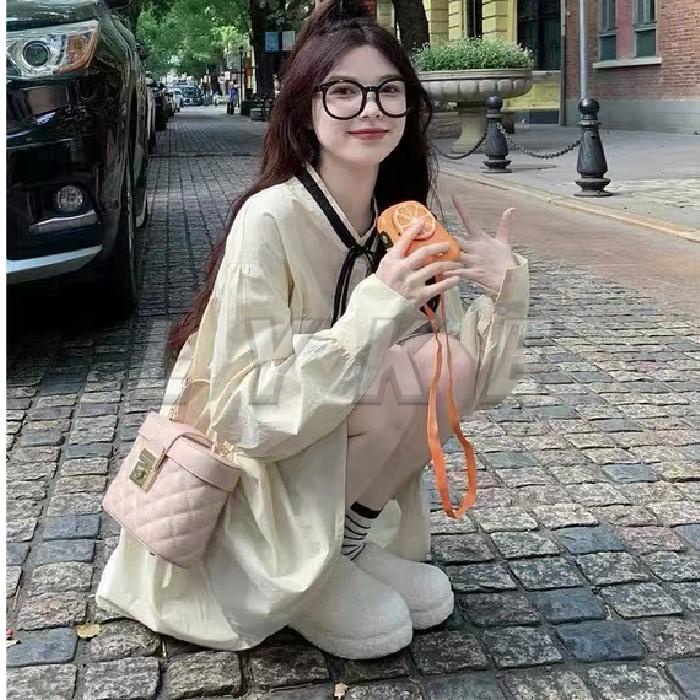 Váy sơ mi Váy Búp triệu lộ tư Bê Áo Sơ Mi Dễ Thương Kiểu Nhật Dáng Nhỏ Váy Kiểu Pháp Cao Cấp Ngọt Ngào