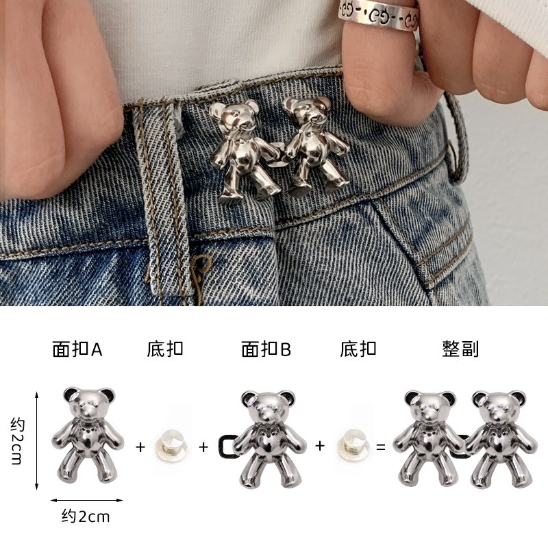 Ghim Cài Thắt Lưng Quần Jean Hình Gấu Dễ Thương