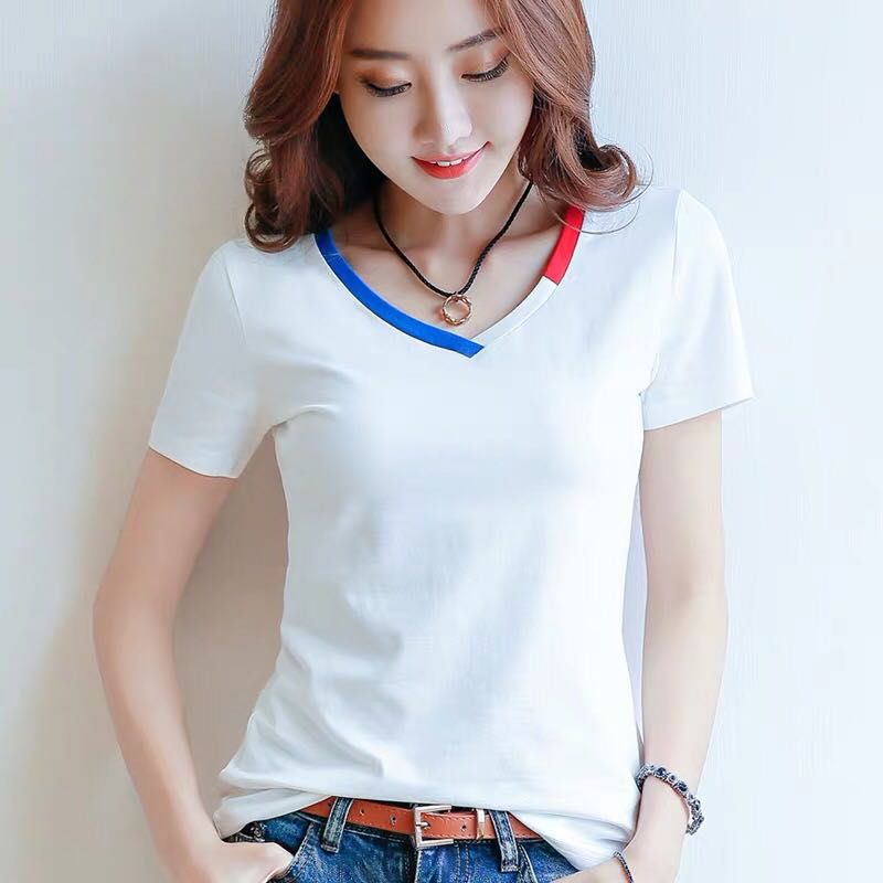 Áo Thun Cổ Chữ v Dáng Ôm Thời Trang Mùa Hè Dành Cho Nữ