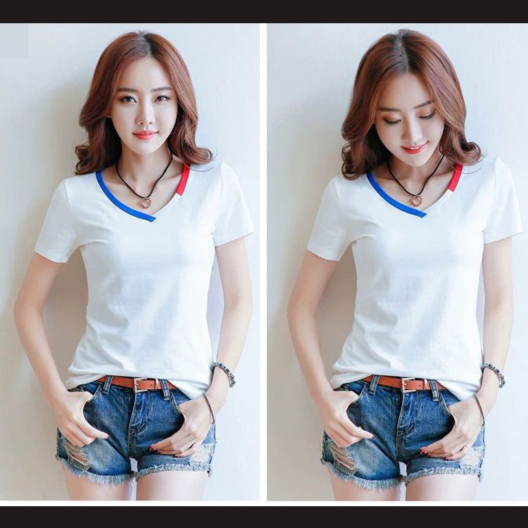 Áo Thun Cổ Chữ v Dáng Ôm Thời Trang Mùa Hè Dành Cho Nữ