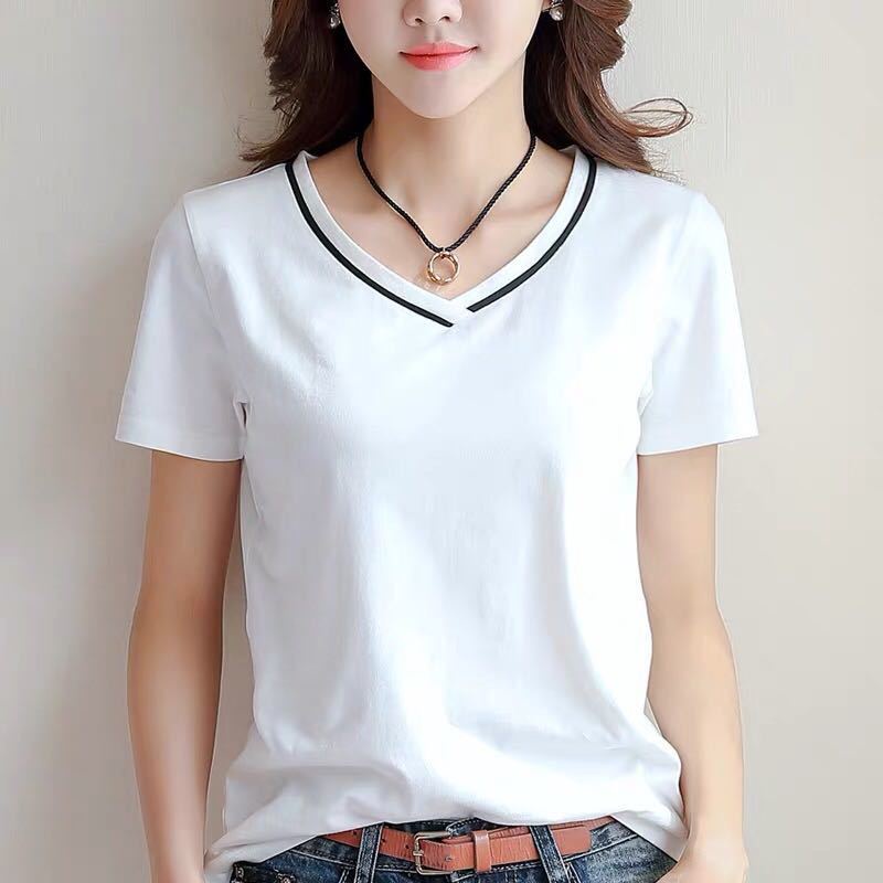 Áo Thun Cổ Chữ v Dáng Ôm Thời Trang Mùa Hè Dành Cho Nữ