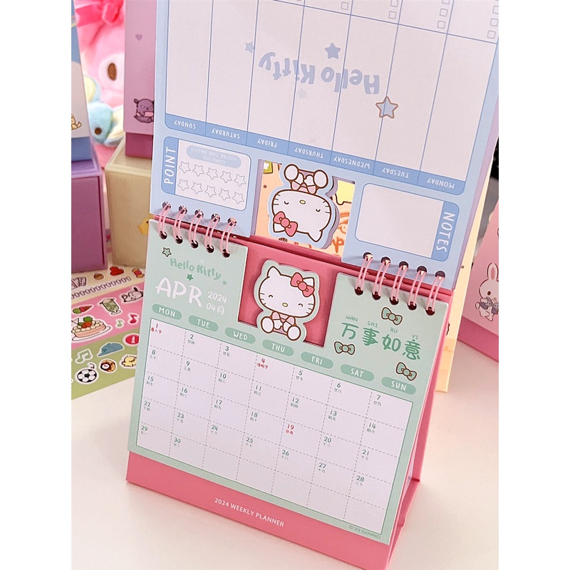Lịch Để Bàn 2024 Họa Tiết Hoạt Hình sanrio kuromi Dễ Thương
