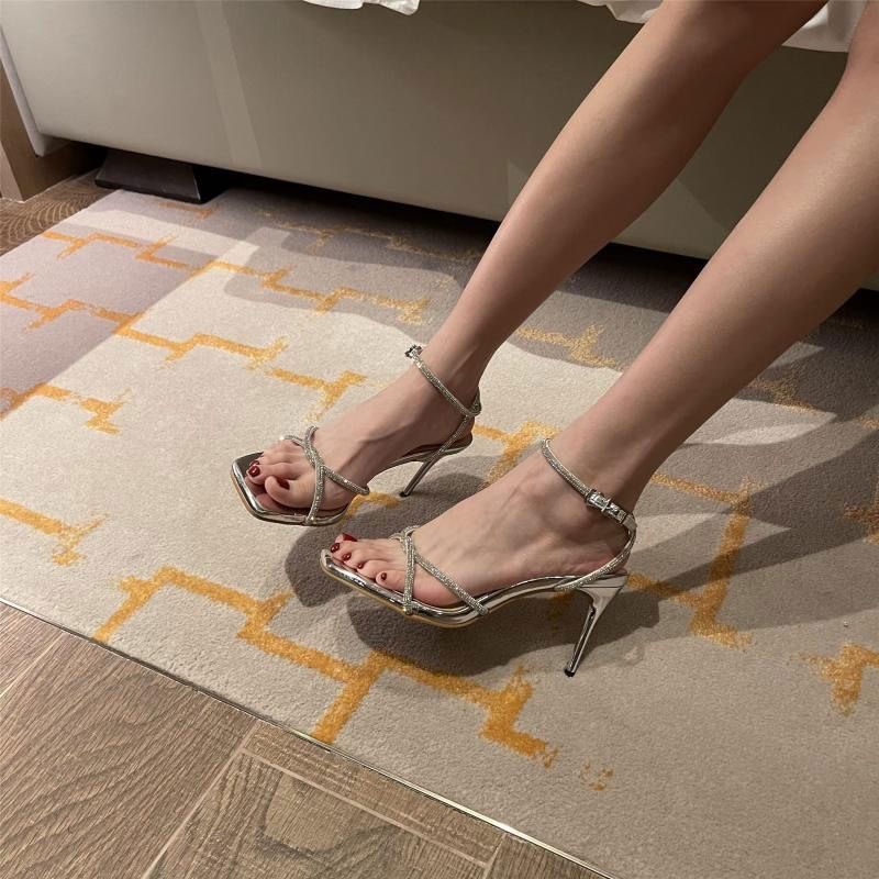 BAILUDAREN.️ Giày Cao Gót Đính Đá Thời Trang Mùa Hè Dành Cho Nữ