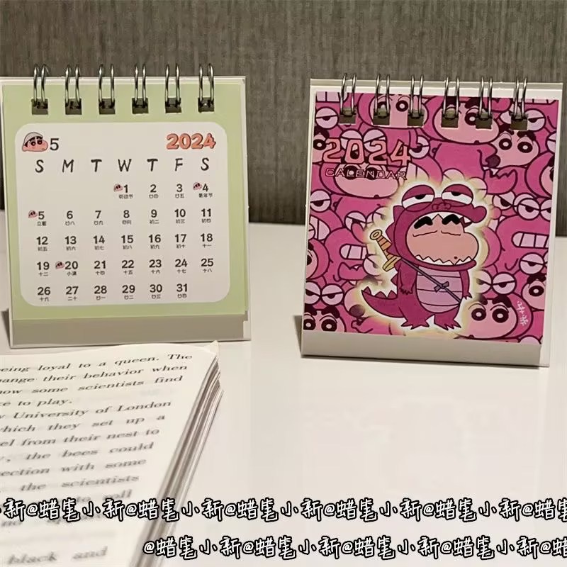 Lịch Để Bàn Năm 2024 mini In Họa Tiết Hoạt Hình Dễ Thương