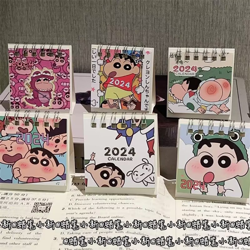 Lịch Để Bàn Năm 2024 mini In Họa Tiết Hoạt Hình Dễ Thương