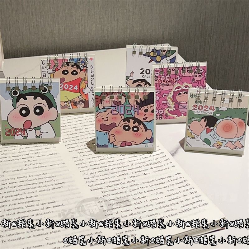 Lịch Để Bàn Năm 2024 mini In Họa Tiết Hoạt Hình Dễ Thương