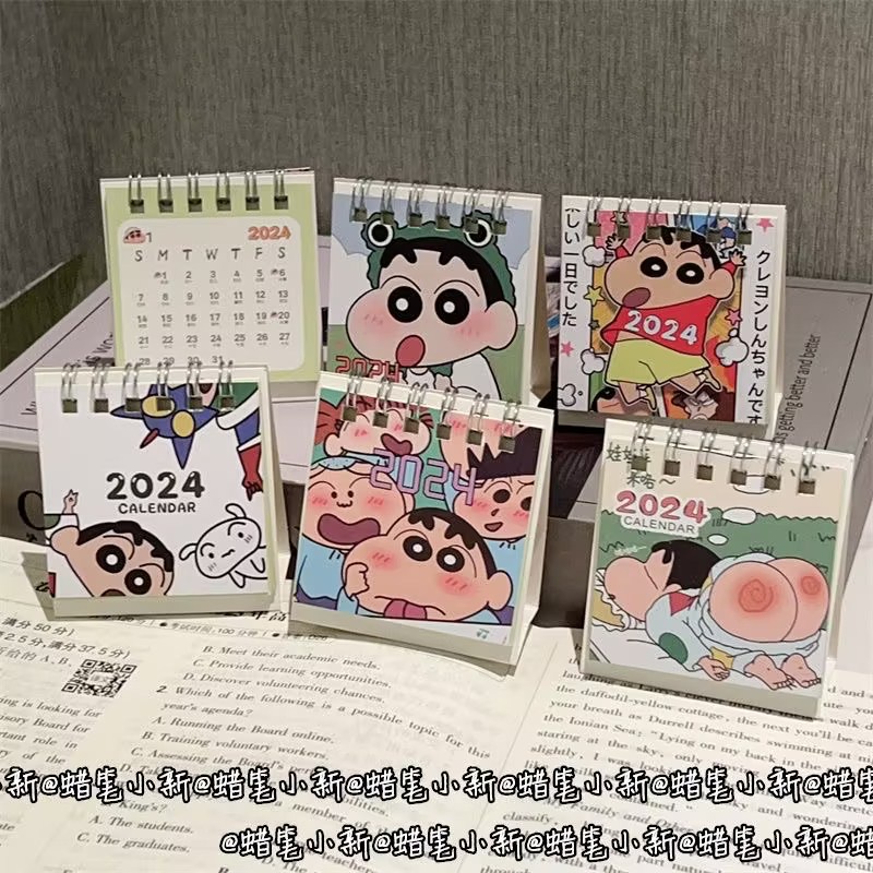 Lịch Để Bàn Năm 2024 mini In Họa Tiết Hoạt Hình Dễ Thương