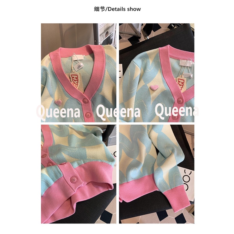Queena  Áo Len áo khoác cardigan áo cardigan Thời trang hàn quốc  fashion Trendy Comfortable Thời trang A91K87P 36Z230909