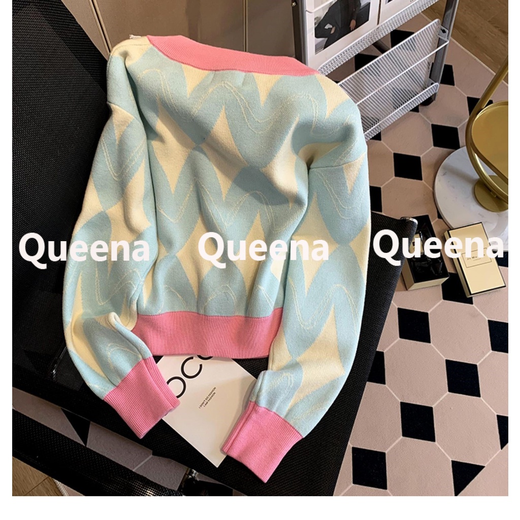 Queena  Áo Len áo khoác cardigan áo cardigan Thời trang hàn quốc  fashion Trendy Comfortable Thời trang A91K87P 36Z230909