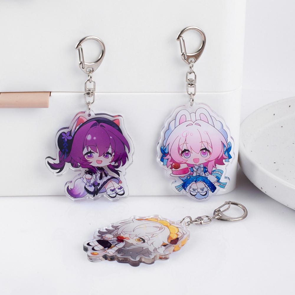 Honkai: Starrail march 7th Móc Khóa Bằng acrylic Trong Suốt Hai Mặt Hình anime lynx lynx