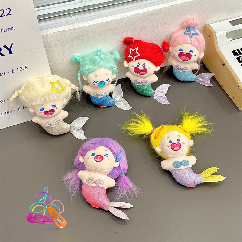 1 Búp Bê Nàng Tiên Cá Hoạt Hình Bằng cotton Kích Thước 14Cm 12Cm