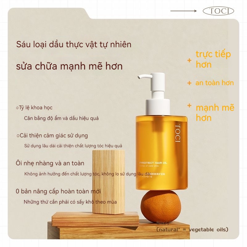 TOCI Tinh dầu dưỡng tóc khô, khô, nóng, sửa chữa mùi thơm, bị hư hỏng, trơn, không dầu mỡ.