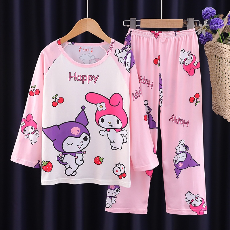 Bộ Dài Tay Bé Gái,Đồ Ngủ Trẻ Em,Bộ Đồ Ngủ Tay Dài In Hoạt Hình Công Chúa Aisha Dễ Thương Thời Trang Xuân Thu Cho Bé Gái