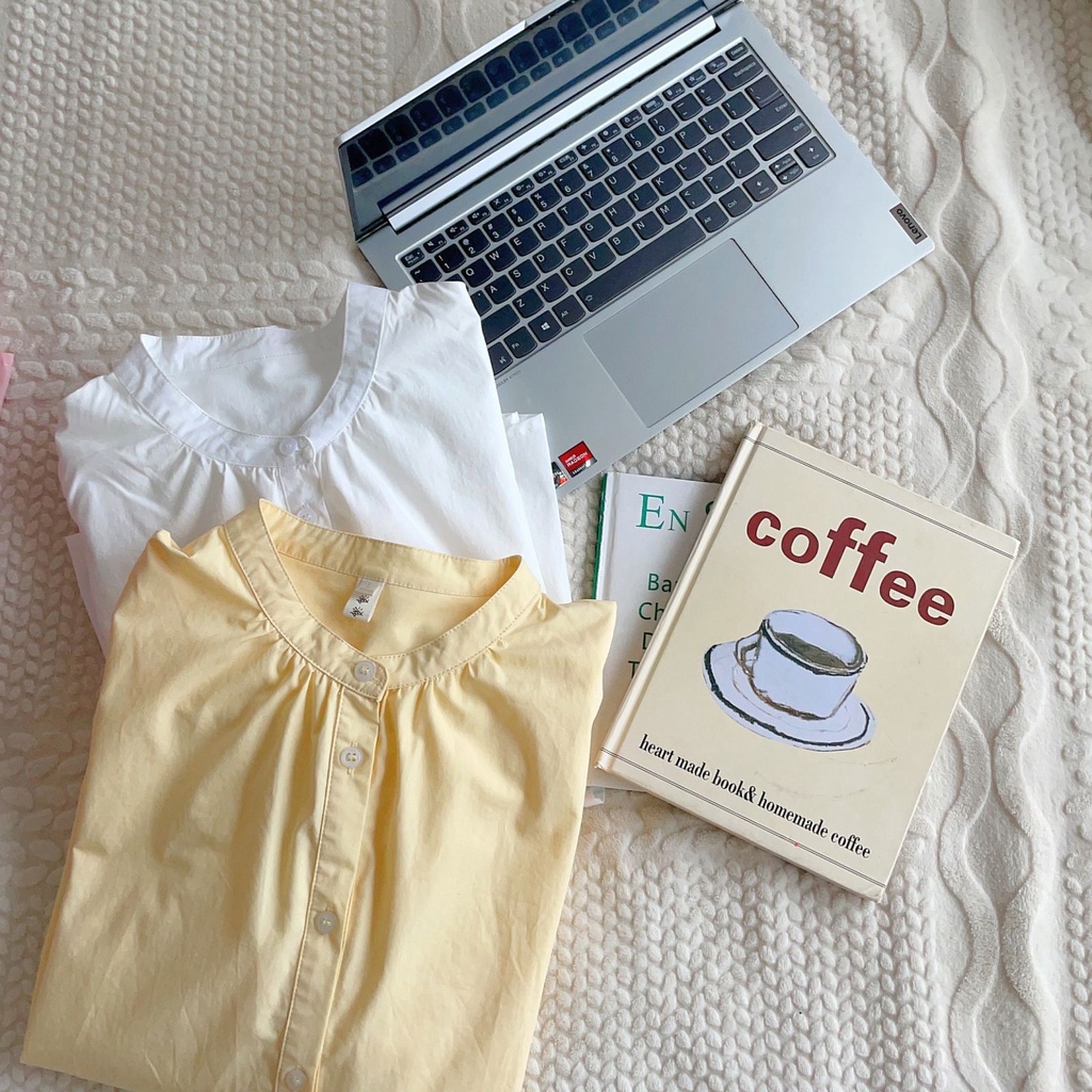 Áo Sơ Mi Tay Dài Màu Vàng Sữa Thời Trang Xuân Thu Mới Cho Nữ