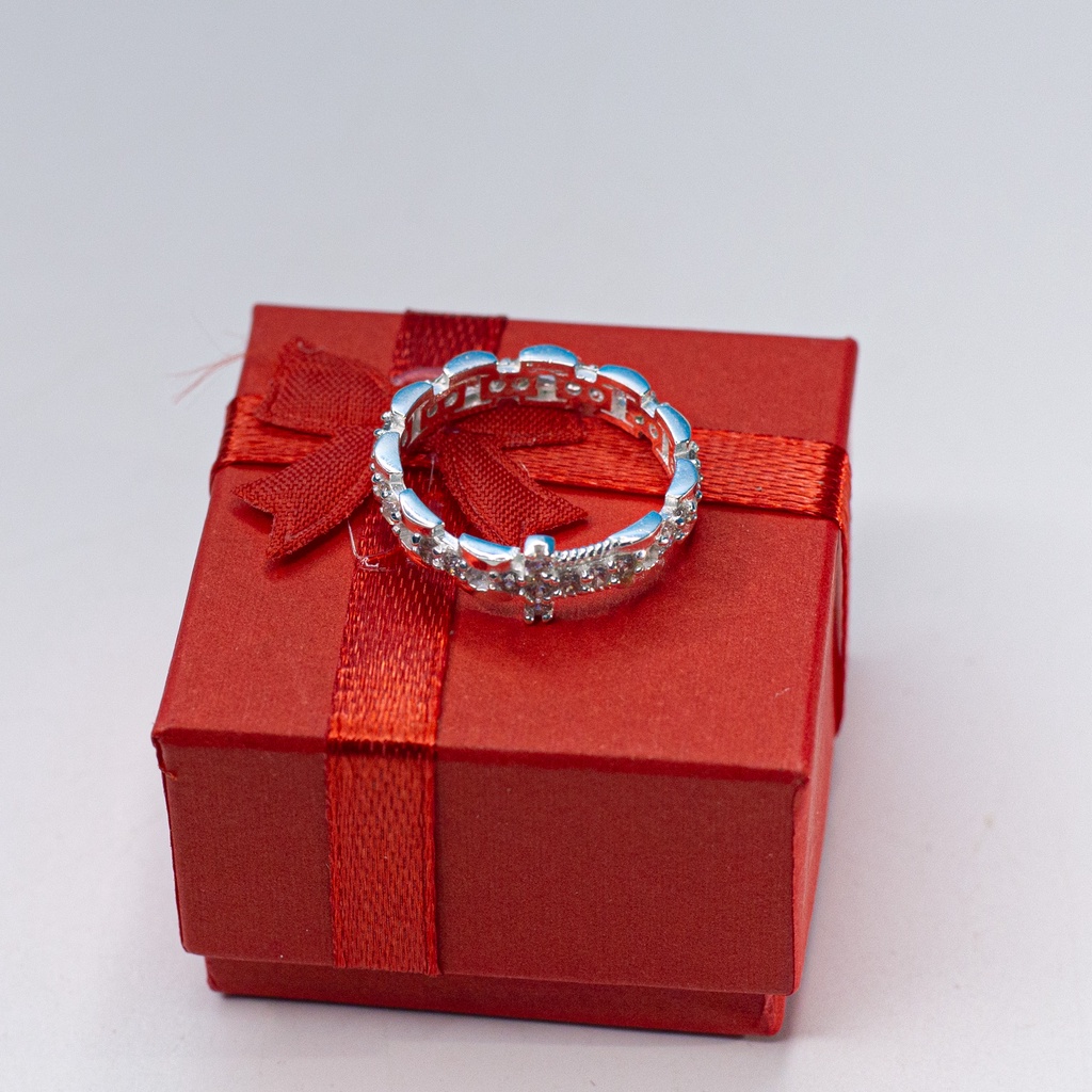 Nhẫn Mân Côi bạc đính đá N5.H - Quà tặng Công Giáo cho nam nữ, nhẫn Thánh Giá đôi