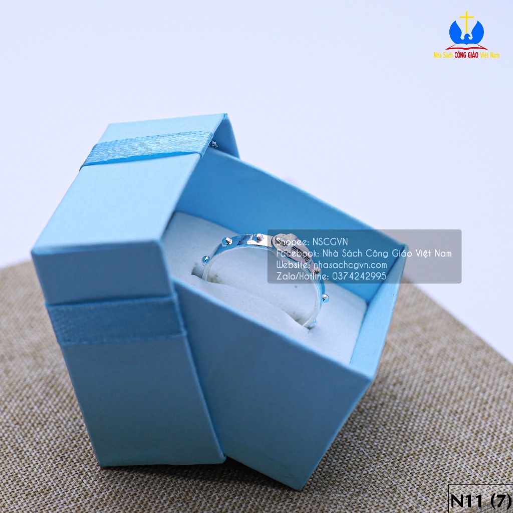 Nhẫn Thánh Giá bạc ta N11.H - Qua tặng Công Giáo