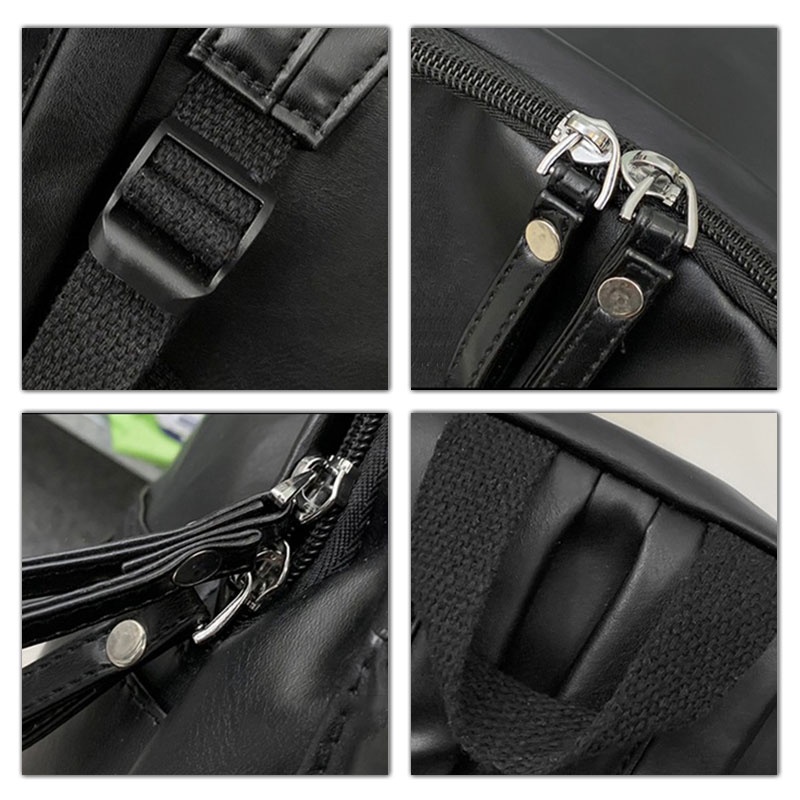 IMELON Ba Lô Da pu Màu Trơn Cỡ Lớn Phong Cách Thể Thao Trẻ Trung Cho Nam