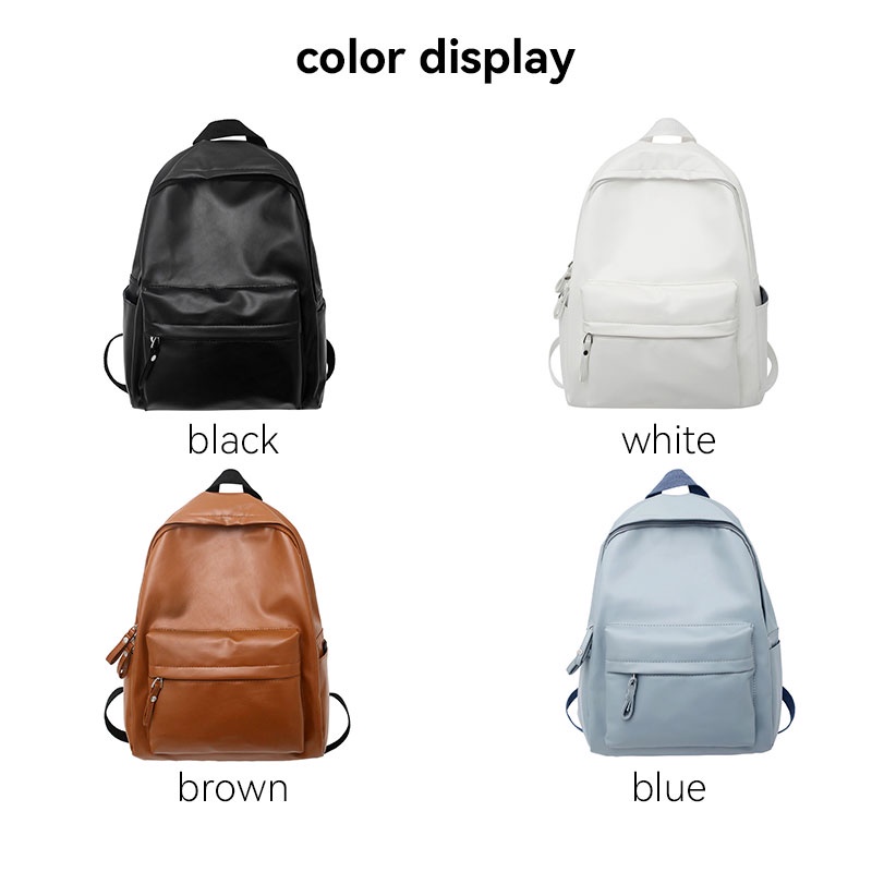 IMELON Ba Lô Da pu Màu Trơn Cỡ Lớn Phong Cách Thể Thao Trẻ Trung Cho Nam